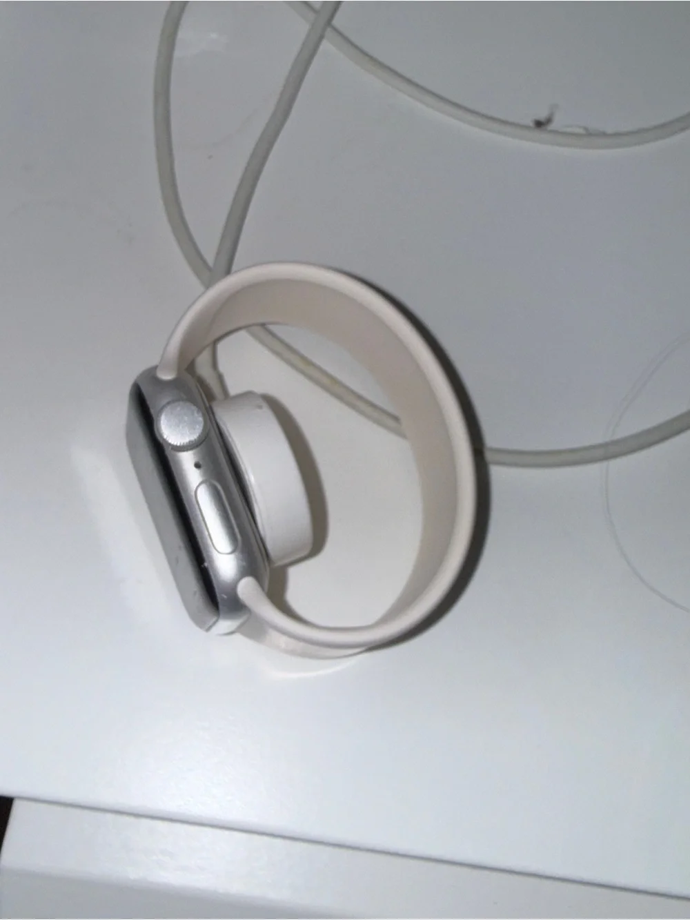Apple Silver Smartwatch with White Band
